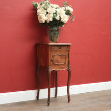 Load image into Gallery viewer, x SOLD Antique French Walnut Bedside Cabinet or Lamp Side Table, Marble Lined. B12350
