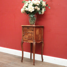 Load image into Gallery viewer, x SOLD Antique French Walnut Bedside Cabinet or Lamp Side Table, Marble Lined. B12350