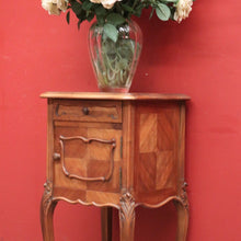 Load image into Gallery viewer, x SOLD Antique French Walnut Bedside Cabinet or Lamp Side Table, Marble Lined. B12350