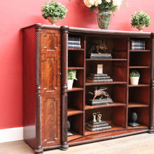 Load image into Gallery viewer, Antique William IV English Mahogany Open Library Bookcase with Spiral Columns. B13060