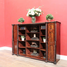 Load image into Gallery viewer, Antique William IV English Mahogany Open Library Bookcase with Spiral Columns. B13060