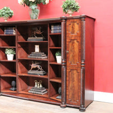 Load image into Gallery viewer, Antique William IV English Mahogany Open Library Bookcase with Spiral Columns. B13060