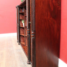 Load image into Gallery viewer, Antique William IV English Mahogany Open Library Bookcase with Spiral Columns. B13060