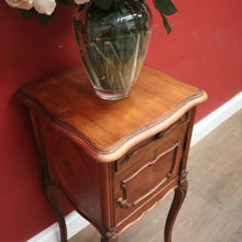 Load image into Gallery viewer, x SOLD Antique French Walnut Bedside Cabinet or Lamp Side Table, Marble Lined. B12350