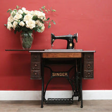 Load image into Gallery viewer, X SOLD Antique Singler Treadle Sewing Machine with Cast Iron Base and Six Drawers. B12365