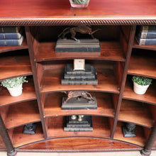 Load image into Gallery viewer, Antique William IV English Mahogany Open Library Bookcase with Spiral Columns. B13060