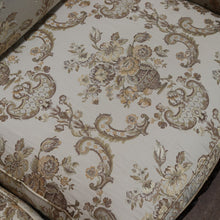 Load image into Gallery viewer, Grand Antique Victorian-Style Walnut Sofa with Cream Floral Upholstery and Cushions. B12695