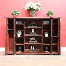 Load image into Gallery viewer, Antique William IV English Mahogany Open Library Bookcase with Spiral Columns. B13060