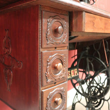 Load image into Gallery viewer, X SOLD Antique Singler Treadle Sewing Machine with Cast Iron Base and Six Drawers. B12365