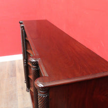 Load image into Gallery viewer, Antique William IV English Mahogany Open Library Bookcase with Spiral Columns. B13060