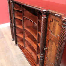 Load image into Gallery viewer, Antique William IV English Mahogany Open Library Bookcase with Spiral Columns. B13060