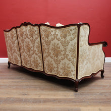 Load image into Gallery viewer, Grand Antique Victorian-Style Walnut Sofa with Cream Floral Upholstery and Cushions. B12695
