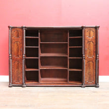Load image into Gallery viewer, Antique William IV English Mahogany Open Library Bookcase with Spiral Columns. B13060