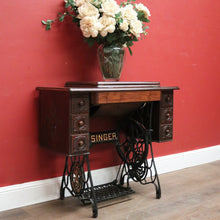 Load image into Gallery viewer, X SOLD Antique Singler Treadle Sewing Machine with Cast Iron Base and Six Drawers. B12365