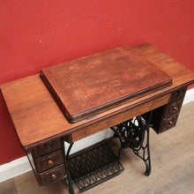 Load image into Gallery viewer, X SOLD Antique Singler Treadle Sewing Machine with Cast Iron Base and Six Drawers. B12365