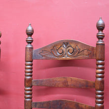 Load image into Gallery viewer, Set of Six Antique French Ladder Back Dining Chairs with Rush Seats. B12692
