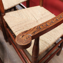 Load image into Gallery viewer, Set of Six Antique French Ladder Back Dining Chairs with Rush Seats. B12692