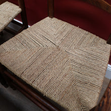 Load image into Gallery viewer, Set of Six Antique French Ladder Back Dining Chairs with Rush Seats. B12692