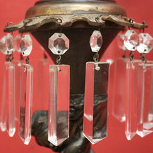 Load image into Gallery viewer, x SOLD Antique French Brass and Copper Six-Branch Candelabra, Glass Lustre Drops. B12369