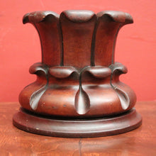 Load image into Gallery viewer, x SOLD Antique French Solid Mahogany Church Candle Stick Holder with Turned out leaves. B12338