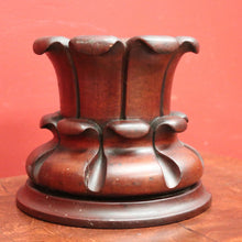 Load image into Gallery viewer, x SOLD Antique French Solid Mahogany Church Candle Stick Holder with Turned out leaves. B12338
