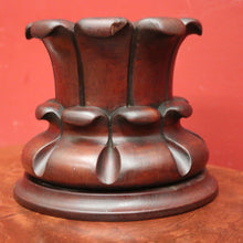 Load image into Gallery viewer, x SOLD Antique French Solid Mahogany Church Candle Stick Holder with Turned out leaves. B12338