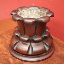 Load image into Gallery viewer, x SOLD Antique French Solid Mahogany Church Candle Stick Holder with Turned out leaves. B12338