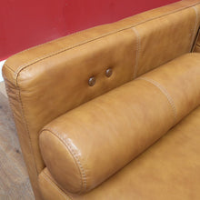 Load image into Gallery viewer, Vintage Tan Leather Three Seater Button Tufted Electric Recliner Lounge. B13084