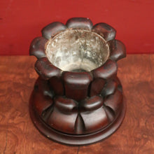 Load image into Gallery viewer, x SOLD Antique French Solid Mahogany Church Candle Stick Holder with Turned out leaves. B12338