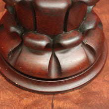 Load image into Gallery viewer, x SOLD Antique French Solid Mahogany Church Candle Stick Holder with Turned out leaves. B12338