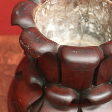 Load image into Gallery viewer, x SOLD Antique French Solid Mahogany Church Candle Stick Holder with Turned out leaves. B12338