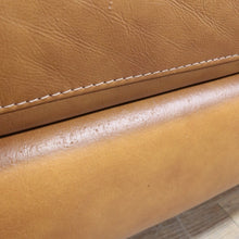 Load image into Gallery viewer, Vintage Tan Leather Three Seater Button Tufted Electric Recliner Lounge. B13084