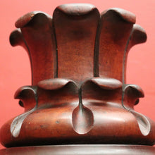 Load image into Gallery viewer, x SOLD Antique French Solid Mahogany Church Candle Stick Holder with Turned out leaves. B12338