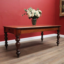 Load image into Gallery viewer, x SOLD Antique Australian Cedar Refectory Dining or Kitchen Table with a Drawer to Each End. B12374