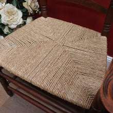 Load image into Gallery viewer, Pair of Antique French Carver Chairs with Rush Seats and Carved Ladder Backs. B12693