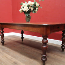 Load image into Gallery viewer, x SOLD Antique Australian Cedar Refectory Dining or Kitchen Table with a Drawer to Each End. B12374