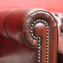 Load image into Gallery viewer, Moran Three Seater Chesterfield Lounge with Deep Button Tufting and Brass Stud Detail. B13078