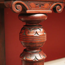 Load image into Gallery viewer, x SOLD Antique English Mahogany and Green Leather Desk or Hall Table Console Table. B12351