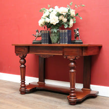 Load image into Gallery viewer, x SOLD Antique English Mahogany and Green Leather Desk or Hall Table Console Table. B12351