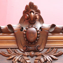 Load image into Gallery viewer, Antique French Walnut Overmantel Mirror with Carved Detail and Central Crest. B12698