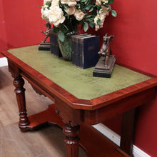 Load image into Gallery viewer, x SOLD Antique English Mahogany and Green Leather Desk or Hall Table Console Table. B12351