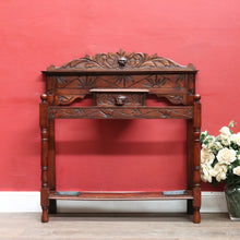 Load image into Gallery viewer, Antique English Oak Gothic Revival Umbrella Stand with Green Man Carved Pediment. B13083
