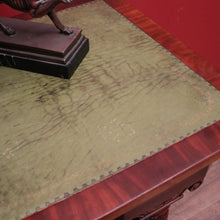 Load image into Gallery viewer, x SOLD Antique English Mahogany and Green Leather Desk or Hall Table Console Table. B12351