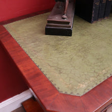 Load image into Gallery viewer, x SOLD Antique English Mahogany and Green Leather Desk or Hall Table Console Table. B12351