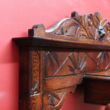 Load image into Gallery viewer, Antique English Oak Gothic Revival Umbrella Stand with Green Man Carved Pediment. B13083