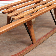 Load image into Gallery viewer, x SOLD - Vintage German Timber Child’s Sleigh by Davos Germina Marked Made in GDR. 12667