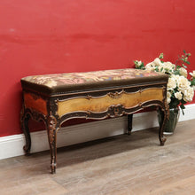 Load image into Gallery viewer, Antique French Louis XV Style Vernis Martin Piano Stool with Tapestry Seat and Lift Top Storage. B13059
