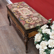 Load image into Gallery viewer, Antique French Louis XV Style Vernis Martin Piano Stool with Tapestry Seat and Lift Top Storage. B13059