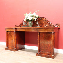 Load image into Gallery viewer, Antique English Mahogany and Flame Mahogany Twin Pedestal Sideboard. B12694