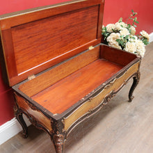 Load image into Gallery viewer, Antique French Louis XV Style Vernis Martin Piano Stool with Tapestry Seat and Lift Top Storage. B13059